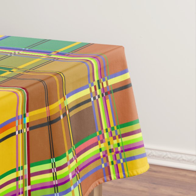 Caribbean Colorful Fabric Madras Tartan Tischdecke (Beispiel)