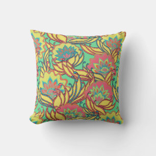 Caribbean Colors Bright Boho Floral Kissen