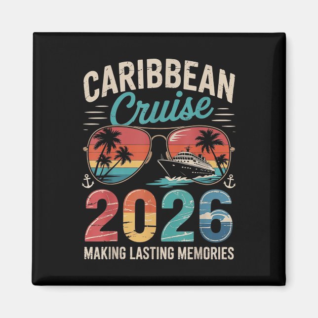 Caribbean Cruise 2026 Vacation Trip Matching Famil Magnet (Vorne)