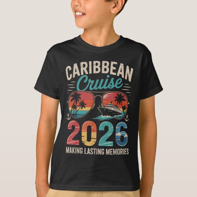 Caribbean Cruise 2026 Vacation Trip Matching Famil T-Shirt (Vorderseite)