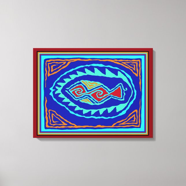 Caribbean Fish Batik Leinwanddruck (Vorderseite)