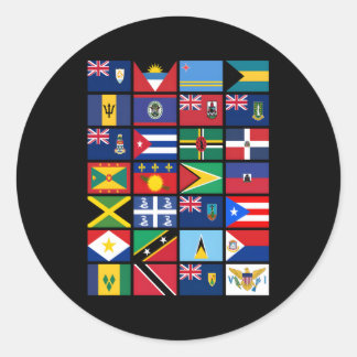 Caribbean Flags Unity Pride Geography Runder Aufkleber