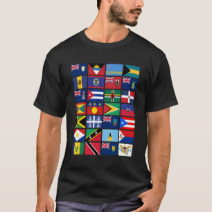 Caribbean Flags Unity Pride Geography T-Shirt