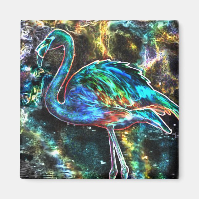 Caribbean Flamingo Digital Art Magnet (Vorne)