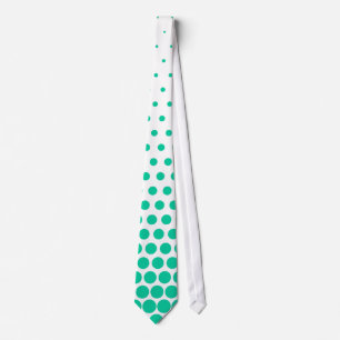 Caribbean Green Polka Dot Modern White Krawatte