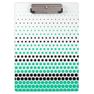 Caribbean Green und Black Polka Dot Klemmbrett