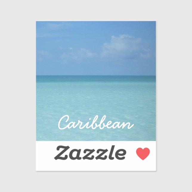 Caribbean Horizon Tropical Turquoise Blue Aufkleber (Blatt)