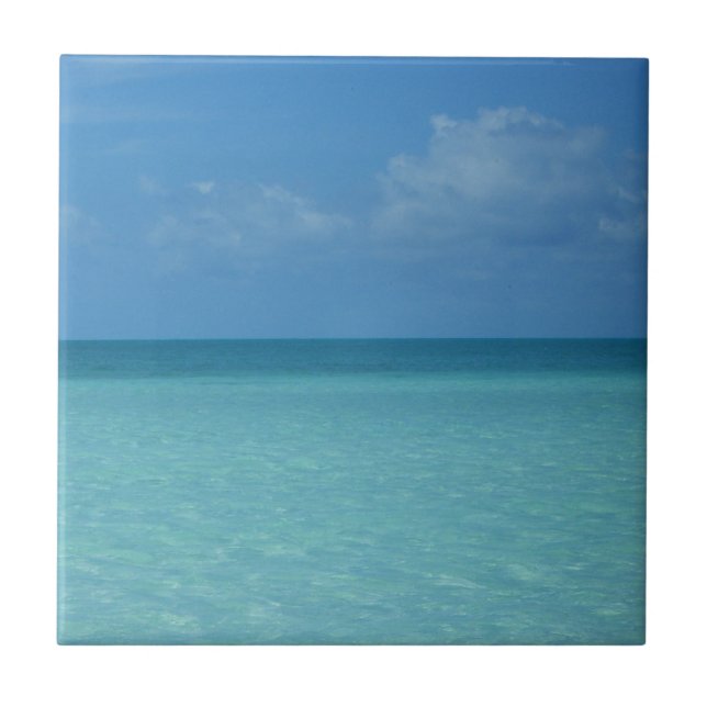 Caribbean Horizon Tropical Turquoise Blue Fliese (Vorderseite)