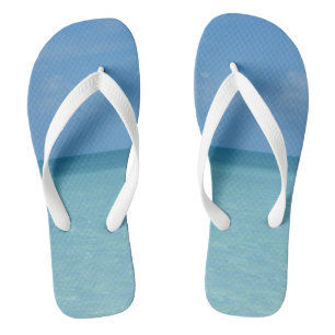 Caribbean Horizon Tropical Turquoise Blue Flip Flops