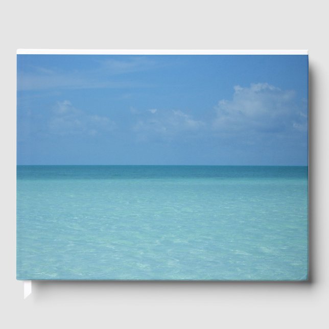 Caribbean Horizon Tropical Turquoise Blue Gästebuch (Vorderseite)