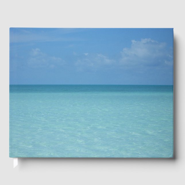 Caribbean Horizon Tropical Turquoise Blue Gästebuch (Vorderseite)