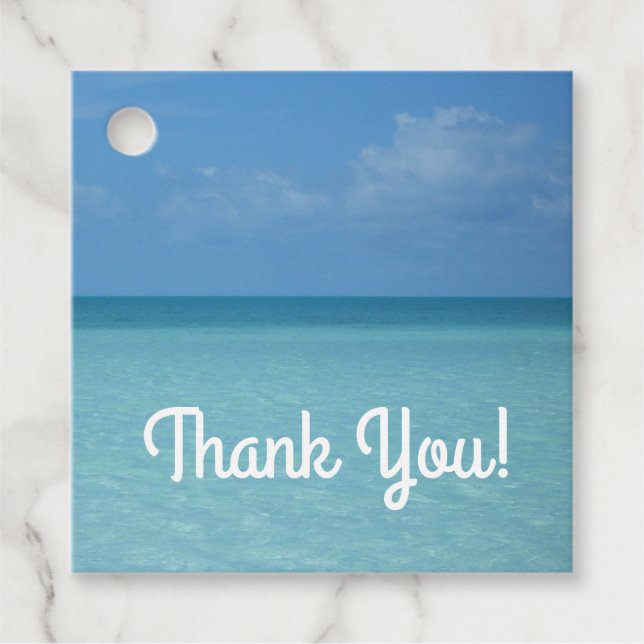 Caribbean Horizon Tropical Turquoise Blue Geschenkanhänger (Vorderseite)