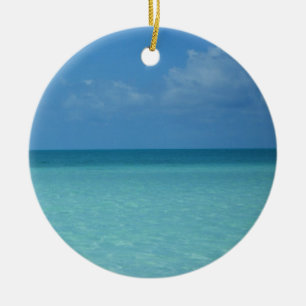 Caribbean Horizon Tropical Turquoise Blue Keramikornament