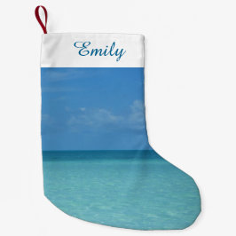 Caribbean Horizon Tropical Turquoise Blue Kleiner Weihnachtsstrumpf