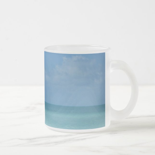 Caribbean Horizon Tropical Turquoise Blue Mattglastasse (Rechts)