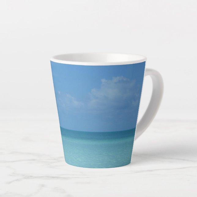 Caribbean Horizon Tropical Turquoise Blue Milchtasse (Rechte Ecke)