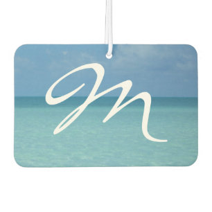Caribbean Horizon Tropical Turquoise Blue Monogram Autolufterfrischer