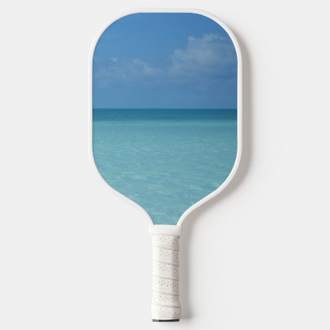 Caribbean Horizon Tropical Turquoise Blue Pickleball Schläger (Vorderseite)