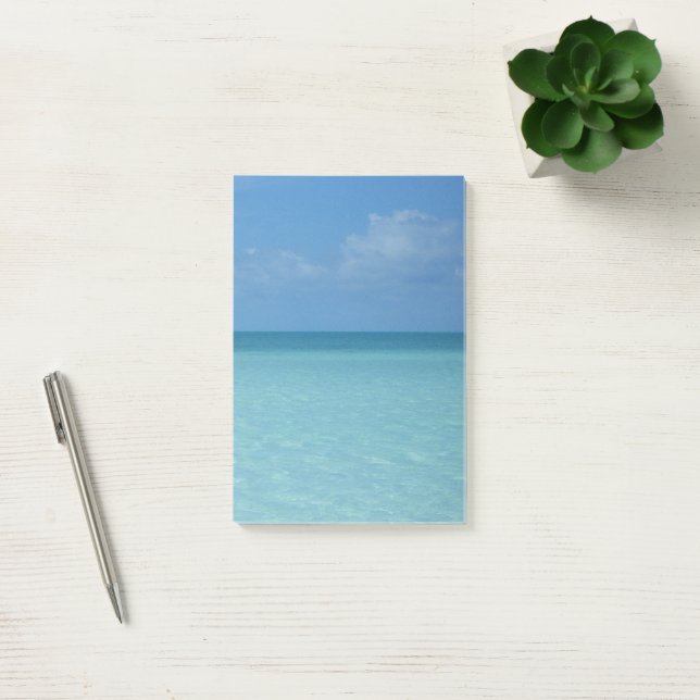 Caribbean Horizon Tropical Turquoise Blue Post-it Klebezettel (Büro)