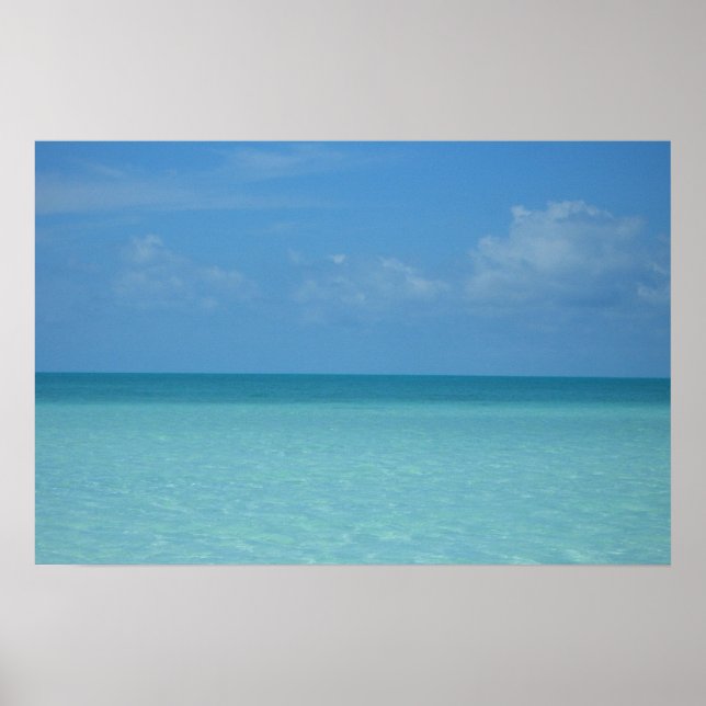 Caribbean Horizon Tropical Turquoise Blue Poster (Vorne)