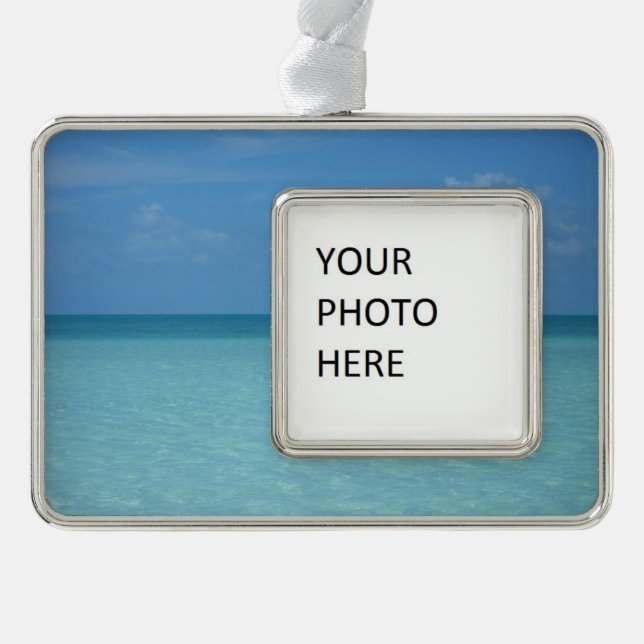 Caribbean Horizon Tropical Turquoise Blue Rahmen-Ornament Silber (Vorderseite)