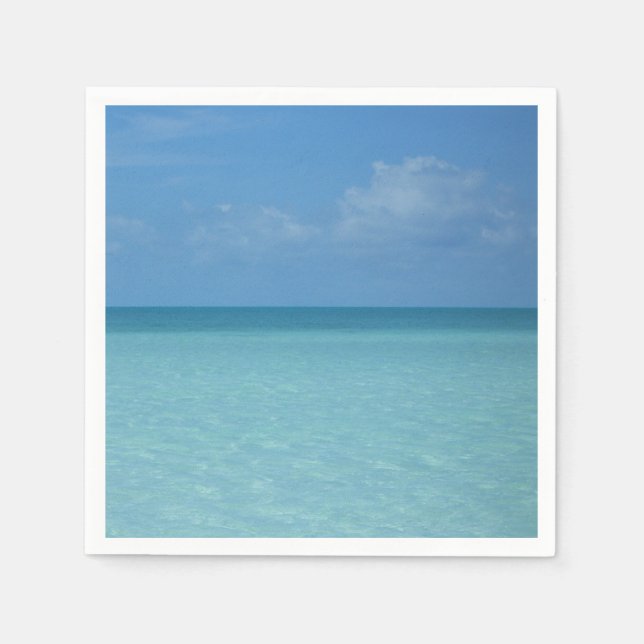 Caribbean Horizon Tropical Turquoise Blue Serviette (Vorderseite)