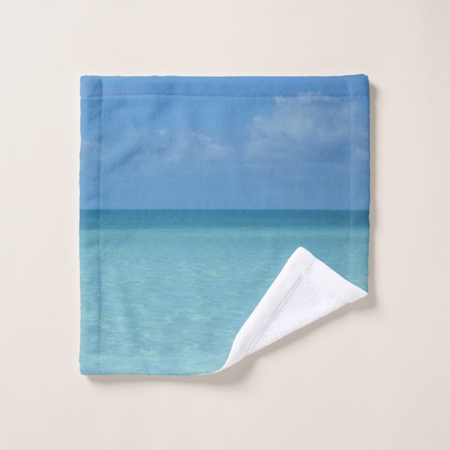 Caribbean Horizon Tropical Turquoise Blue Waschlappen (Waschlappen)