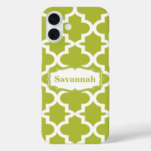 Caribbean Lime Green marokkanisches Personalisiert iPhone 16 Plus Hülle