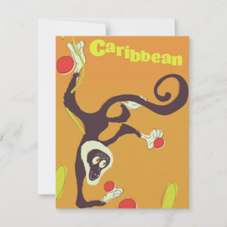 Caribbean Monkey Vintage Reiseplakat