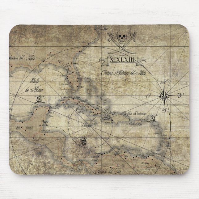 Caribbean - old map mousepad (Vorne)