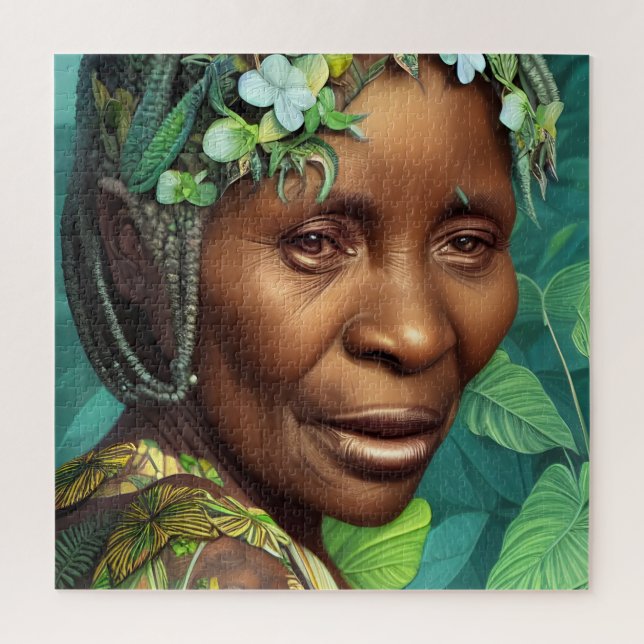 Caribbean Queen Black Woman Portrait Puzzle (Vertikal)