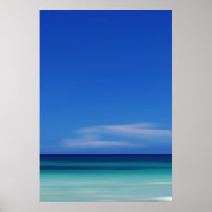 Caribbean Sea Blue Abstrakt Foto Print Poster