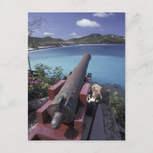 CARIBBEAN, St. Barts, Connon, die in die Bucht von Postkarte
