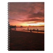 Caribbean Sunset Glow Spiral Notebook