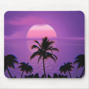 Caribbean Sunset Vaporwave Ästhetische Retro 80er  Mousepad