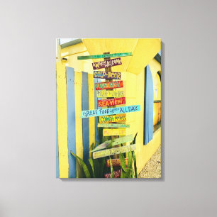 Caribbean Tiki Sign" Fotografie Leinwanddruck