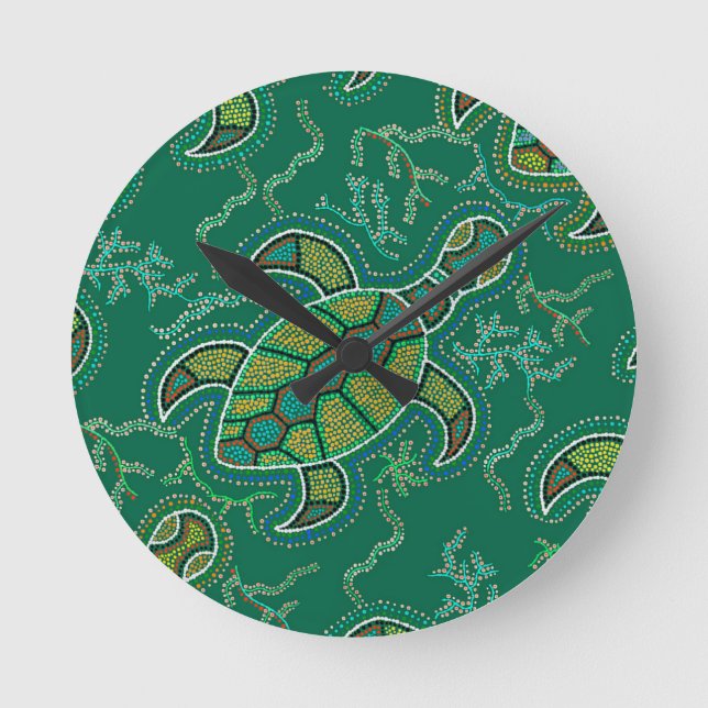 Caribbean Tortuga Runde Wanduhr (Vorderseite)