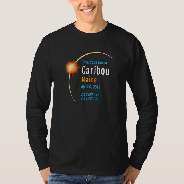 Caribou Maine ME Total Solar Eclipse 2024 1 T-Shirt (Vorderseite)