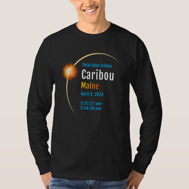 Caribou Maine ME Total Solar Eclipse 2024  1  T-Shirt (Vorderseite)
