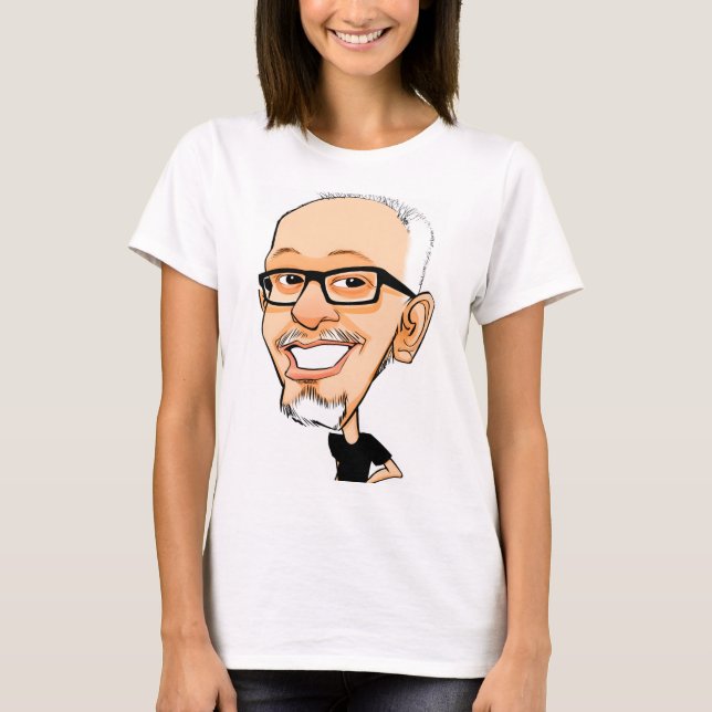  Caricature of a Man with Glasses T-Shirt (Vorderseite)