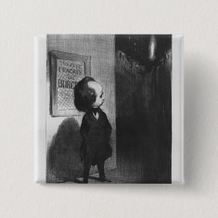 "Caricatures du Jour", Karikatur von Victor Hugo Button