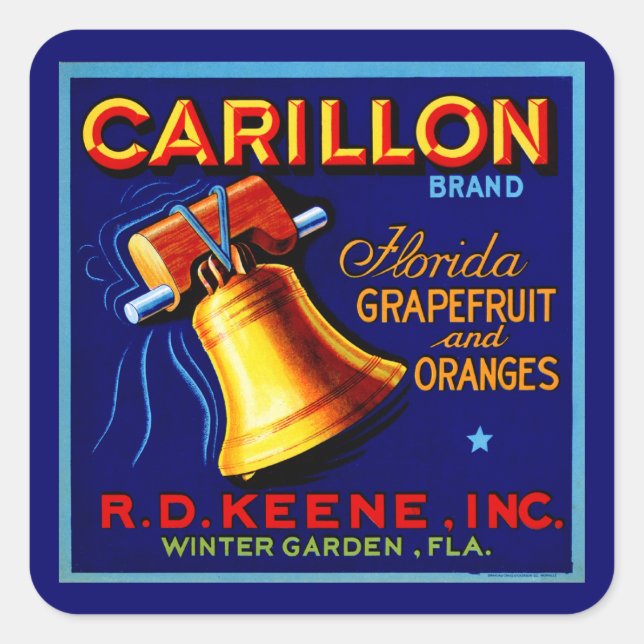Carillon Florida Grapefruits Quadratischer Aufkleber (Vorderseite)