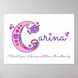 Carina Initial C Doodle Herz Art Name bedeutet Poster