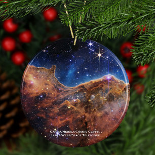 Carina Nebula Cosmic Cliffs James Webb Weihnachten Keramik Ornament