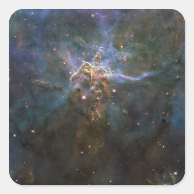 Carina Nebula Star-bildende Säulen Quadratischer Aufkleber (Vorderseite)