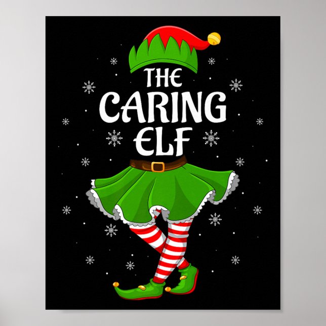 Caring Elf Christmas Family Girls Women Elf Squad  Poster (Vorne)