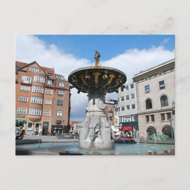 Caritas Well Fotain Kopenhagen Dänemark Postkarte (Vorderseite)