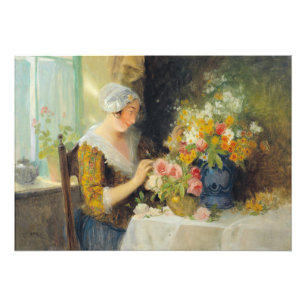 Carl Duxa Vintage Blumenarrangement Fotodruck