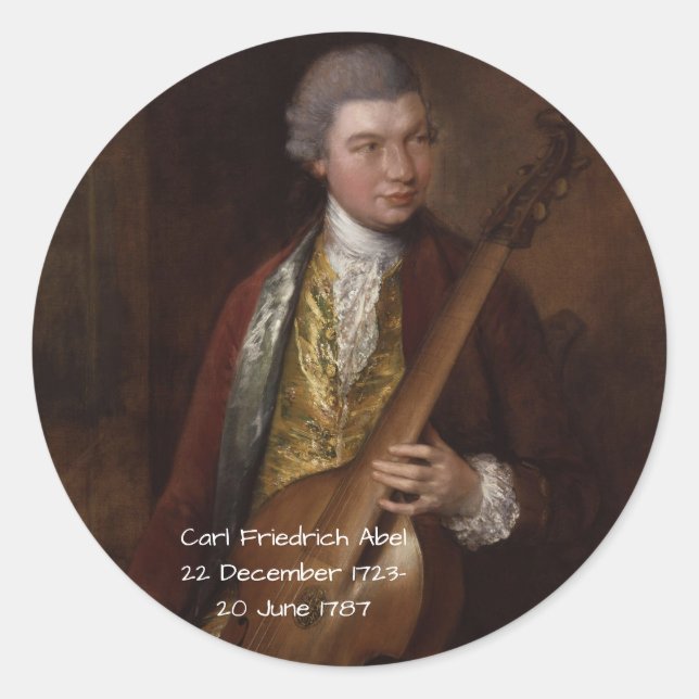 Carl Friedrich Abel Runder Aufkleber (Vorderseite)