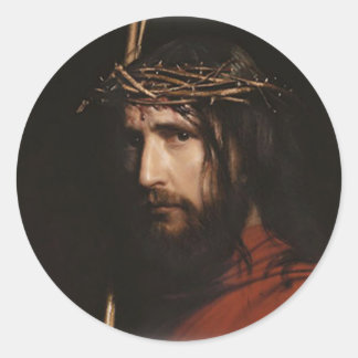 Carl Heinrich Bloch - Christus (Detail) Runder Aufkleber